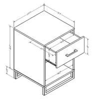 
              Mixed Material Nightstand Gray - Room Essentials: Laminated Metal Frame, Storage Shelf, 1 Drawer LPFT285253
            
