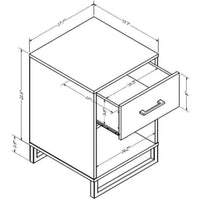 Mixed Material Nightstand Gray - Room Essentials: Laminated Metal Frame, Storage Shelf, 1 Drawer LPFT285253