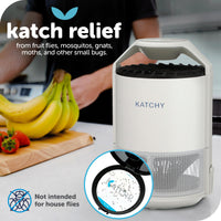 
              Piège à insectes et insectes volants KATCHY pour l'intérieur, tue les moustiques et les mouches et les insectes de fruits, avec lumière ultraviolette, ventilateur, surface collante, ce n'est pas un appareil qui extermine électrique, couleur blanche
            