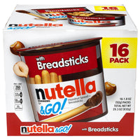 Nutella Hazelnut Spread and Breadsticks, 1.8 oz Single-Serve Tub, 16 per Pack