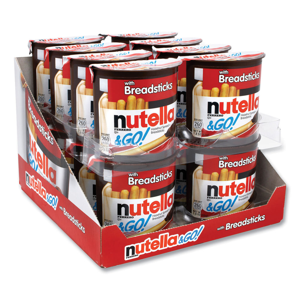 Nutella Hazelnut Spread and Breadsticks, 1.8 oz Single-Serve Tub, 16 per Pack