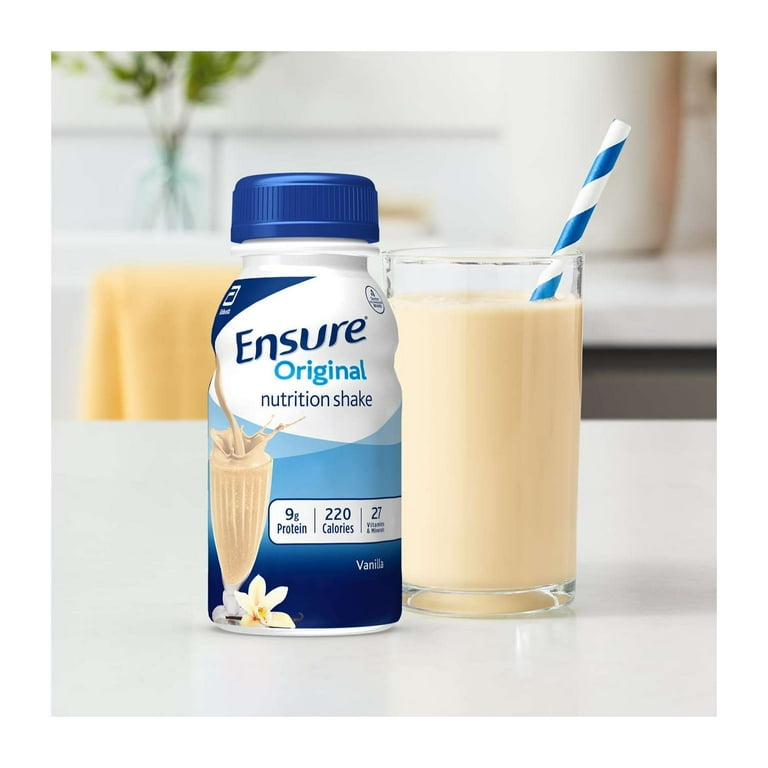 Ensure Original Nutrition Shake, Small Meal Replacement Shake, Vanilla (8 fl. oz., 1 ct.) DLC: Juillet26