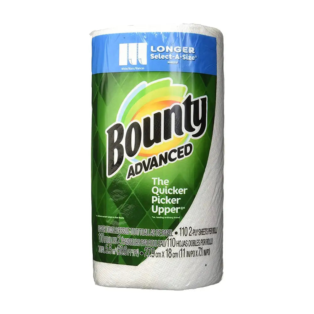 Bounty Paper Towel, Longer Select A Size Sheets, 2 Ply, 107 Per Roll