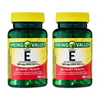 Spring Valley Vitamin E Dietary Supplement Softgels for Heart Health, 180 mg, 100 Count