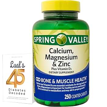 Spring Valley Calcium, Magnesium & Zinc Plus Vitamin D3 Coated Caplets, 250 Count