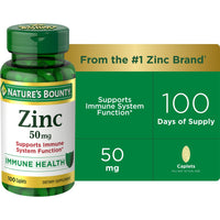 Nature's Bounty Zinc, Immune Support, Dietary Supplement, 50 mg, 100 Caplets