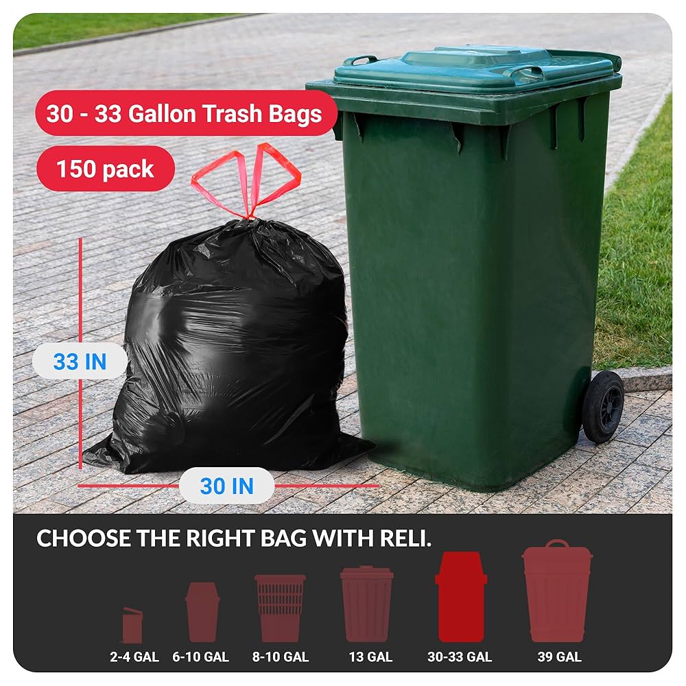 Trash Bag 30 Gallon 12Ct/8Pcs