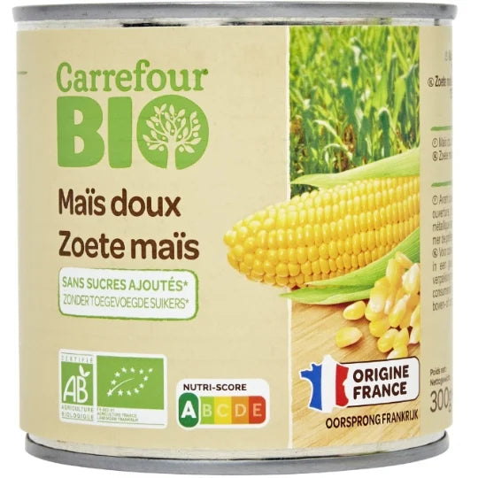 Maïs doux s/ sucres ajoutés Carrefour Bio 250g (425ml) DLC: Juillet24