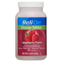 ReliOn Glucose Tablets Raspberry Flavor 50 Count DLC: NOV25