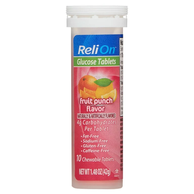 Comprimés de glucose ReliOn Fruit Punch, 10 unités DLC: DEC25