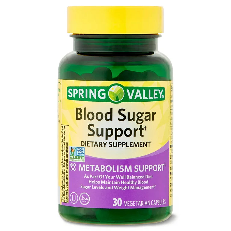 Spring Valley Blood Sugar Support Dietary Supplement Vegetarian Capsules, 30 Count DLC: DEC25