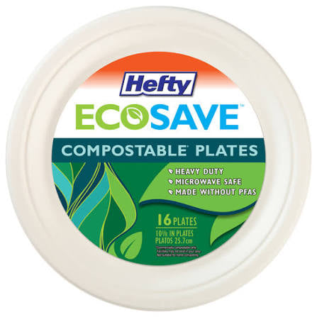 Hefty Eco Plates Heavy Duty 8/16Ct