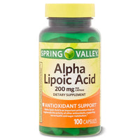 
              Spring Valley Alpha Lipoic Acid Dietary Supplement, 200 mg, 100 Count DLC: DEC26
            