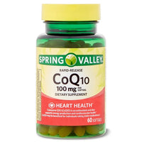
              Spring Valley CoQ10 à libération rapide, complément alimentaire pour la santé cardiaque, 100 mg, 60 unités DLC: 07/27
            
