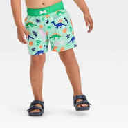 Baby Boys' Striped Swim Shorts - Cat & Jack Green 18M