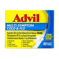 Advil Multi Symptom Cold and Flu Coated Tablets, 10ct DLC: AVR25