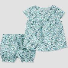Carter's Just One YouÂ®ï¸ Baby Girls' Floral Romper - Blue 3M