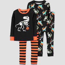 Carter's Just One YouÂ® Toddler Boys' Halloween Skeleton and Dinosaurs Long Sleeve Pajama Set - Blue/Gray 2T (Please be advised that sets may be missing pieces or otherwise incomplete.)