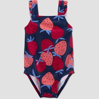 Carter's Just One YouÂ® Toddler Girls' Strawberries One Piece Swimsuit - Blue 4T