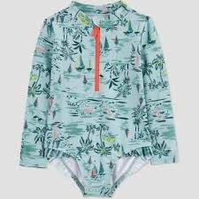 Carter's Just One YouÂ® Toddler Girls' Scenic One Piece Rash Guard - Blue 18M