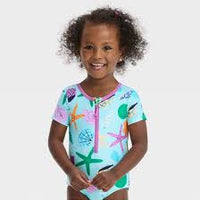 Toddler Girls' Seashell One Piece Swimsuit - Cat & Jack Blue 5T