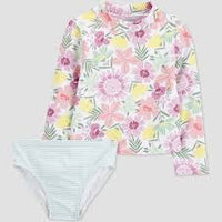 Carter's Just One YouÂ® Toddler Girls' 2pc Floral Rash Guard Set - 3T (Please be advised that sets may be missing pieces or otherwise incomplete.)
