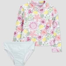Carter's Just One YouÂ® Toddler Girls' 2pc Floral Rash Guard Set - 3T (Please be advised that sets may be missing pieces or otherwise incomplete.)