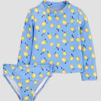 Carter's Just One YouÂ® Toddler Girls' 2pc Lemon Rash Guard Set - Yellow 2T (Please be advised that sets may be missing pieces or otherwise incomplete.)