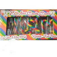 Candy Canes Mini Rainbow 36/25Pk