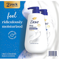 Gel douche Dove Deep Moisture avec pompe – Doux et hydratant, 900 ml, paquet de 2