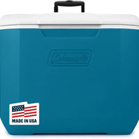 Glacière portable Coleman Chiller 60 pintes avec roulettes – Glacière rigide isolée pour camping, fêtes d'avant-match et plage – Rétention de glace, roulettes et poignée robustes