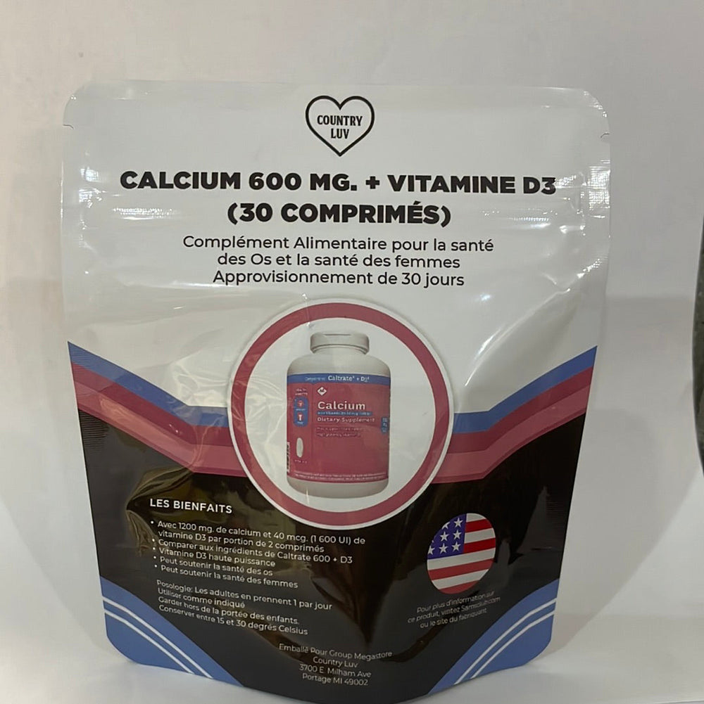 Member's Mark 600mg Calcium + D3 Dietary Supplement 30 Ct.