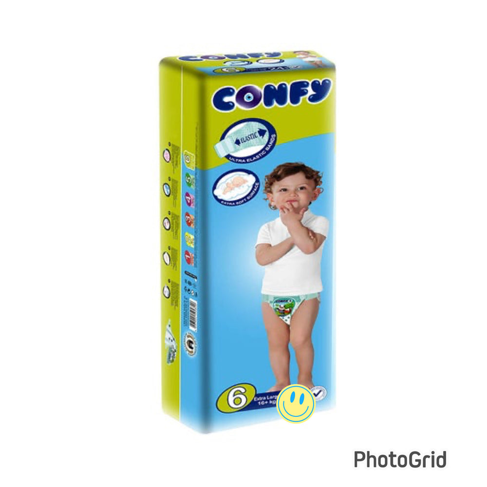42-Piece Confy Baby Diaper, Size 6 Extra Large (16+Kg)