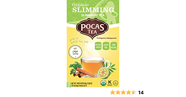 Thé amincissant biologique Pocas, 10 pcs thé décaféiné DLC: 15/01/2027