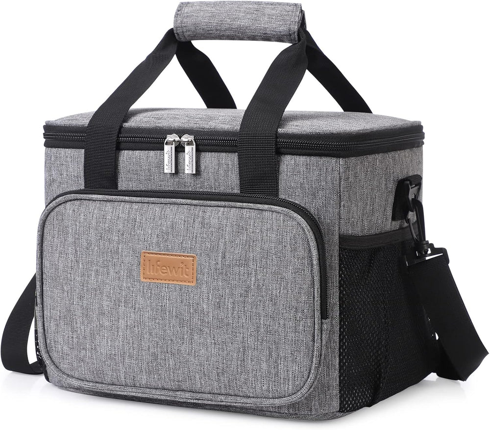 Lifewit 24-Can Grand sac de déjeuner isolé 15 L Soft Cooler Tote pour hommes et femmes, gris