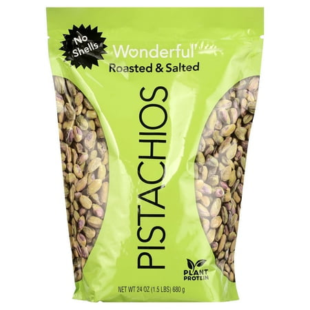 Wonderful Pistachios No Shells Roasted & Salted 24 Ounce Refermable Pouch