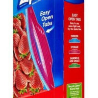 Ziploc Resealable Food 52 Storage Bags Genuine Zip Lock Freezer Snack Sandwich (26.8 cm x 27.3 cm)