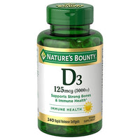 Nature's Bounty Vitamine D3- 125 mcg (5000 UI) - 240 Softgel c s DLC: 10/27 (Copie)
