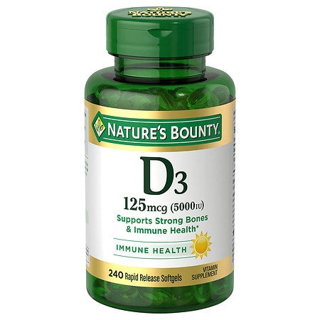 Nature's Bounty Vitamine D3- 125 mcg (5000 UI) - 240 Softgel c s DLC: 10/27 (Copie)
