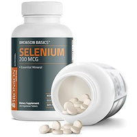 Bronson Selenium 200 mcg Soutien immunitaire et antioxydant Minéral essentiel, 250 comprimés végétariens