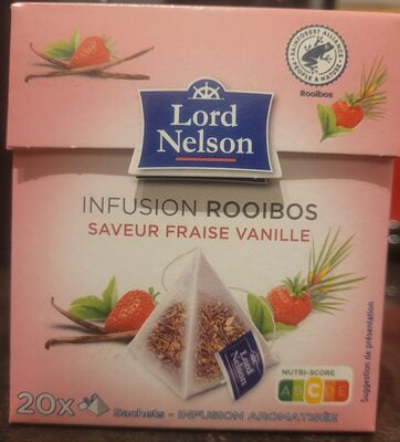 Infusion ROOIBOS saveur fraise vanille – Lord Nelson - Lidl – (20 x 2 g = 40 g) DLC: 28 Fév27