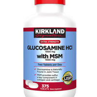 Kirkland Glucosamine HCL 1500 mg avec MSM 1500 mg 375 Comprimés