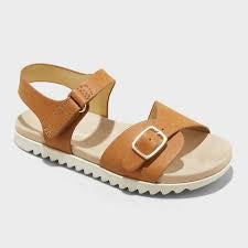 Toddler Girls' Shaelyn Footbed Sandals - Cat & Jack Brown 12T