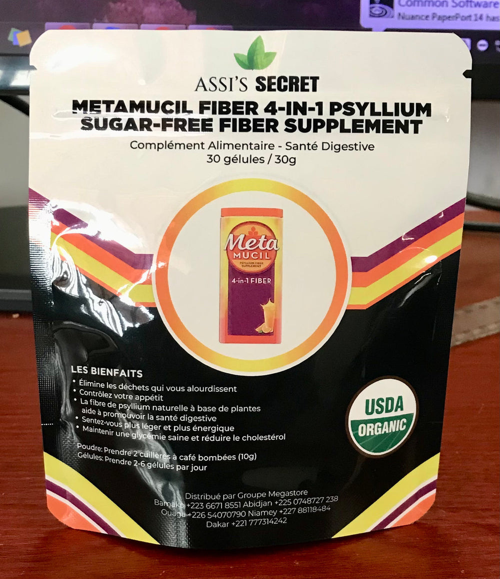 Metamucil Fiber 4-in-1 Psyllium Fiber Supplement Powder, Orange 30g DLC: MARS26