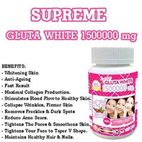 
              Supreme GLUTA WHITE 1500000 Mg. Whitening & Anti Aging Reduce freckles Whitening Skin Fast action Capsule,Softgel,30Tablets DLC: 15-JUIN25
            