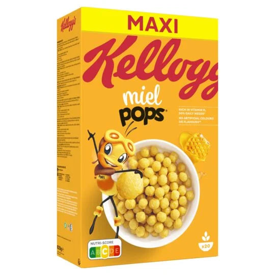 Céréales miel pops KELLOGG'S la boîte de 620g DLC: 25-JAN24