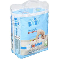 Couches culottes taille 5 junior : 12-18 kg CARREFOUR BABY le paquet de 20