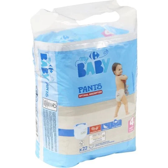 Couches culottes taille 4 maxi : 8-15 kg CARREFOUR BABY le paquet de 22