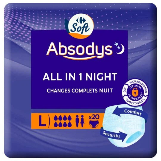 Changes All in 1 Day Taille L : 52-60 CARREFOUR le paquet de 20