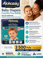 
              Baby Diapers - Size 5 (12-17 Kg) - 14 couches
            